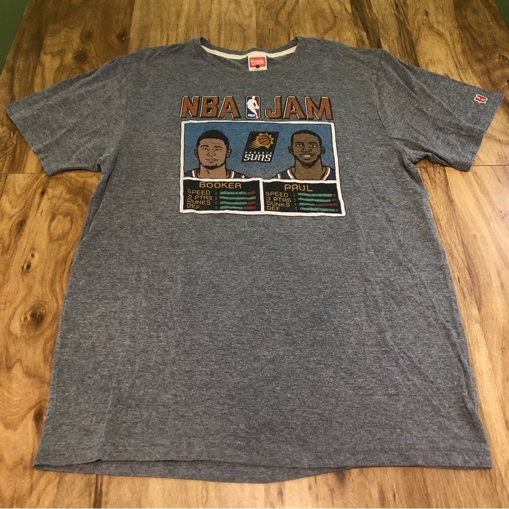 Homage Retro Vintage Inspired NBA Jam Phoenix Suns Booker Paul Tee Mens Large